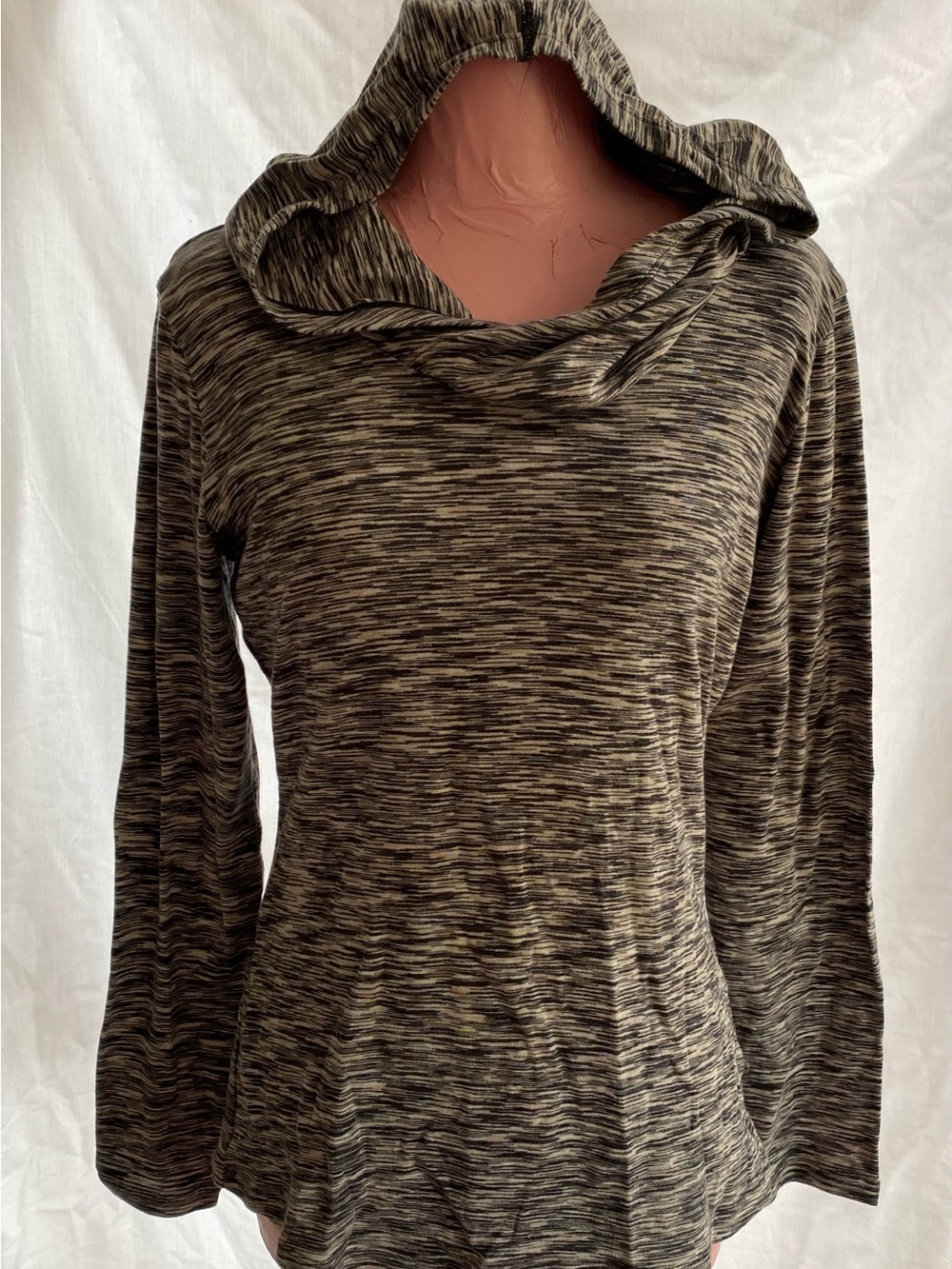 Columbia Olive Brown Space-Dye Hooded Pullover Base Layer